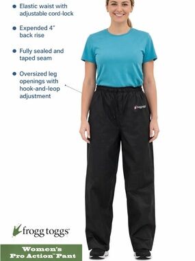 Frogg Toggs Rain Pants XL Black Waterproof Lightweight Womens Outdoor NEW